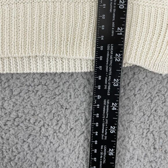 Mudd Skull Sweater Women M Ivory Gray Roses Knit Scoop Neck Punk Goth Y2K - Picture 5 of 7